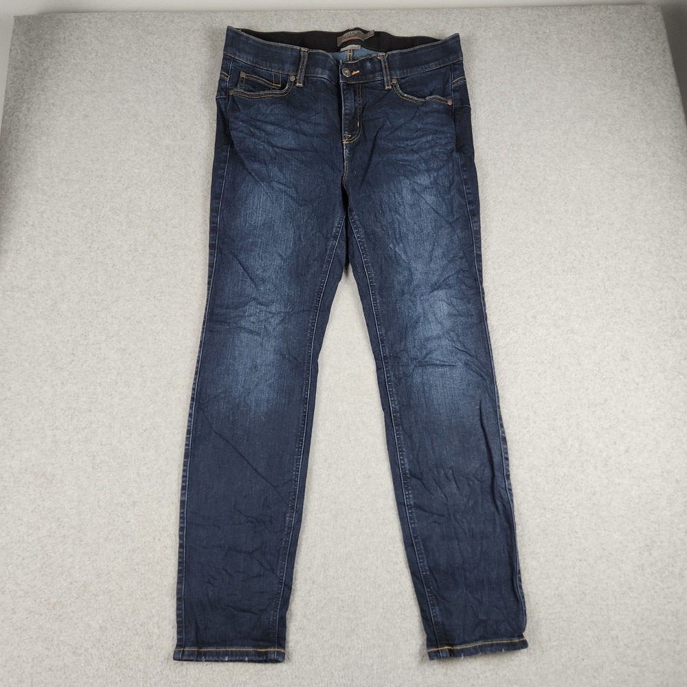 Torrid Bombshell Straight Jeans Womens 14 Blue Denim Whiskered Premium Stretch